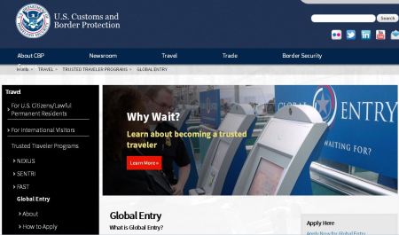 Global Entry Website - Kiosk