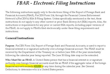 FBAR Electronic Filing Instructions